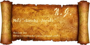 Nádasdy Jenő névjegykártya